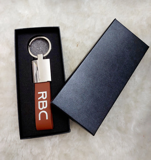 Keychain with personalization - Faux leather